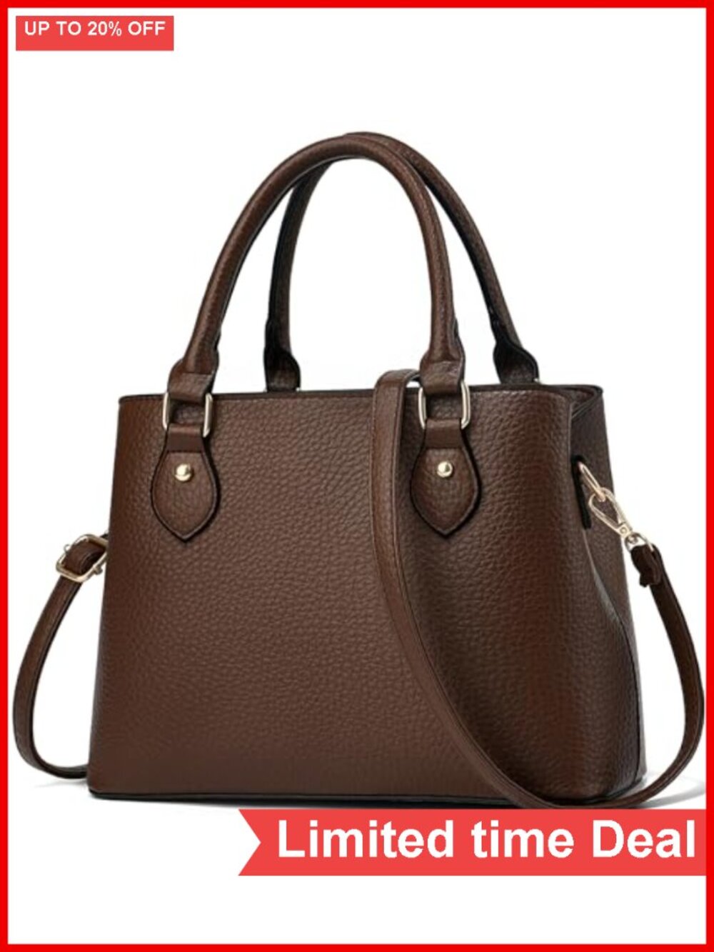 Women's Leather Crossbody Tote Bag Satchel Purse, Faux Leather